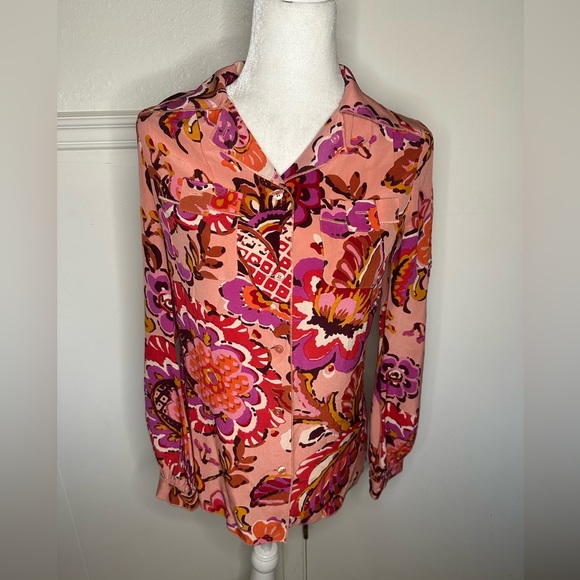 Tory Burch Tops - Tory Burch Multicolor Floral Blouse size 0